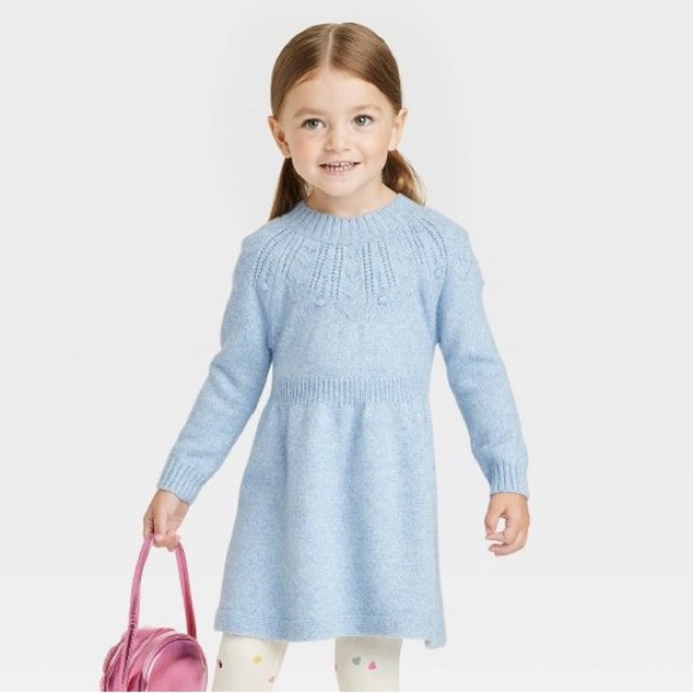 Baby girl Pom Pom sweater dress